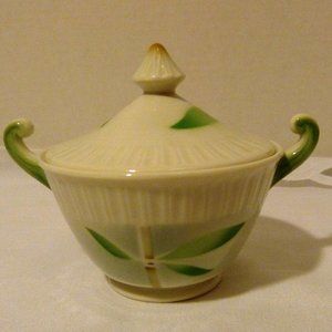 SYRACUSE China Made in USA "Shelledge Bamboo" Sugar Bowl With Lid